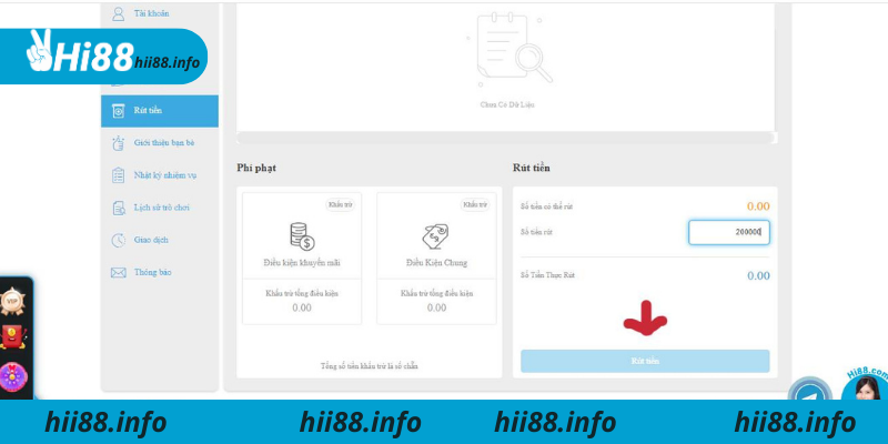 Rút Tiền Hi88 Cực Kỳ Đơn Giản